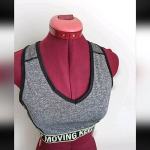 Gray and Black Sports Bra